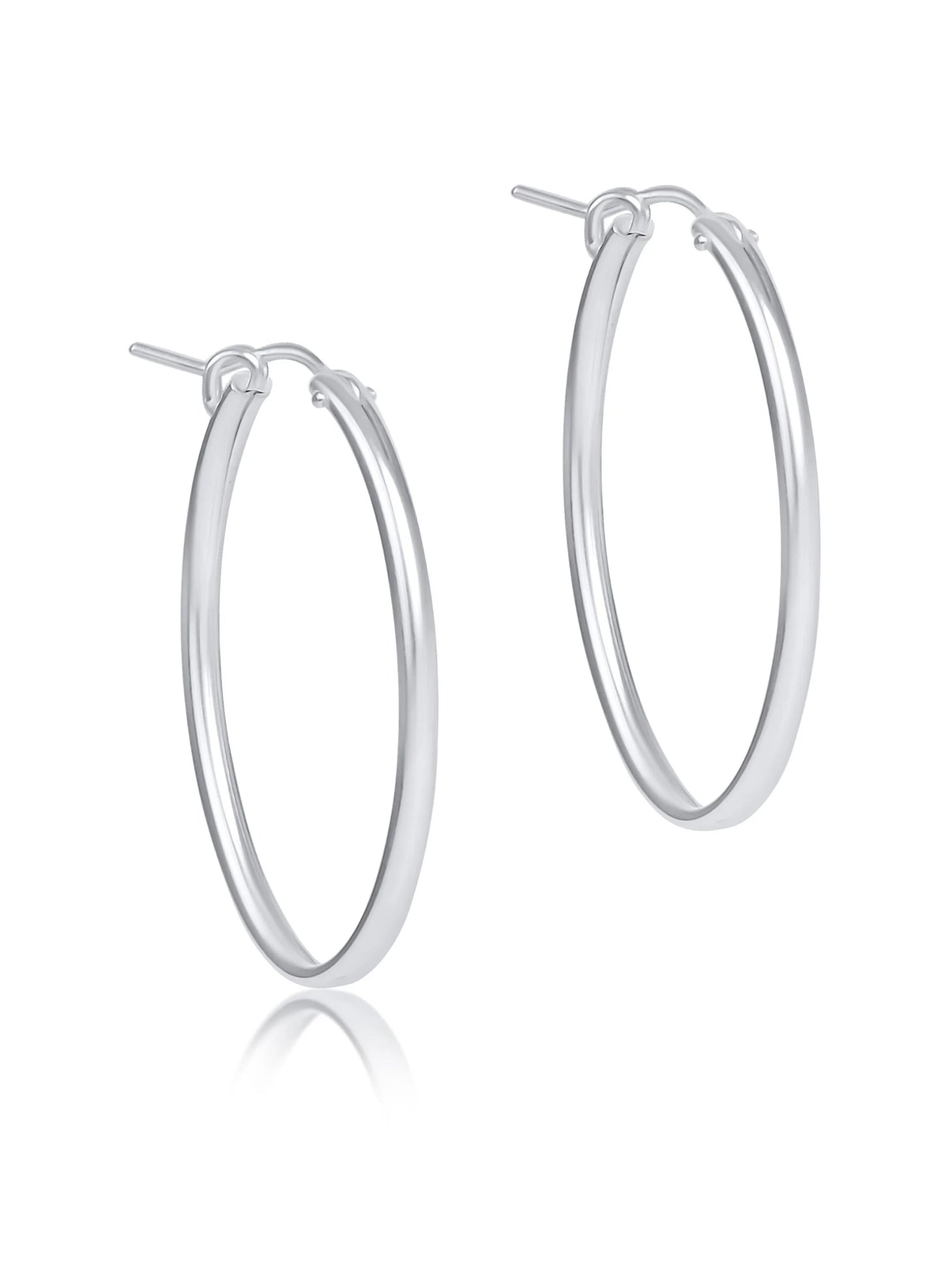 enewton design Oval Sterling 1" Hoop - Smooth available at The Good Life Boutique