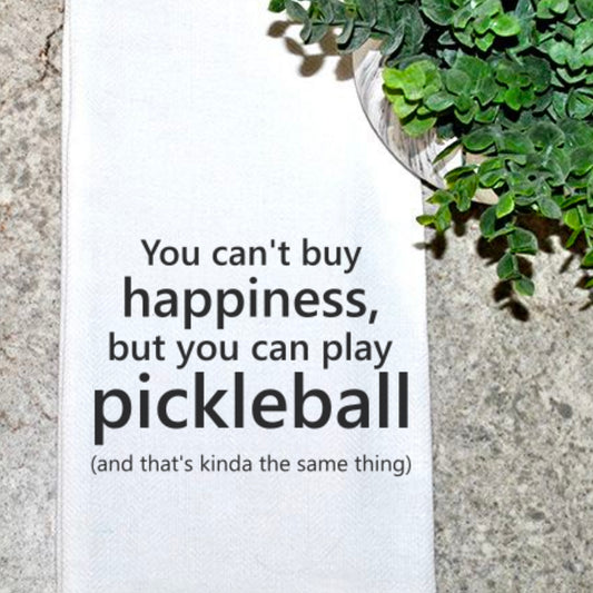 Geez Louise Goods Pickleball Happiness Kitchen Towel available at The Good Life Boutique