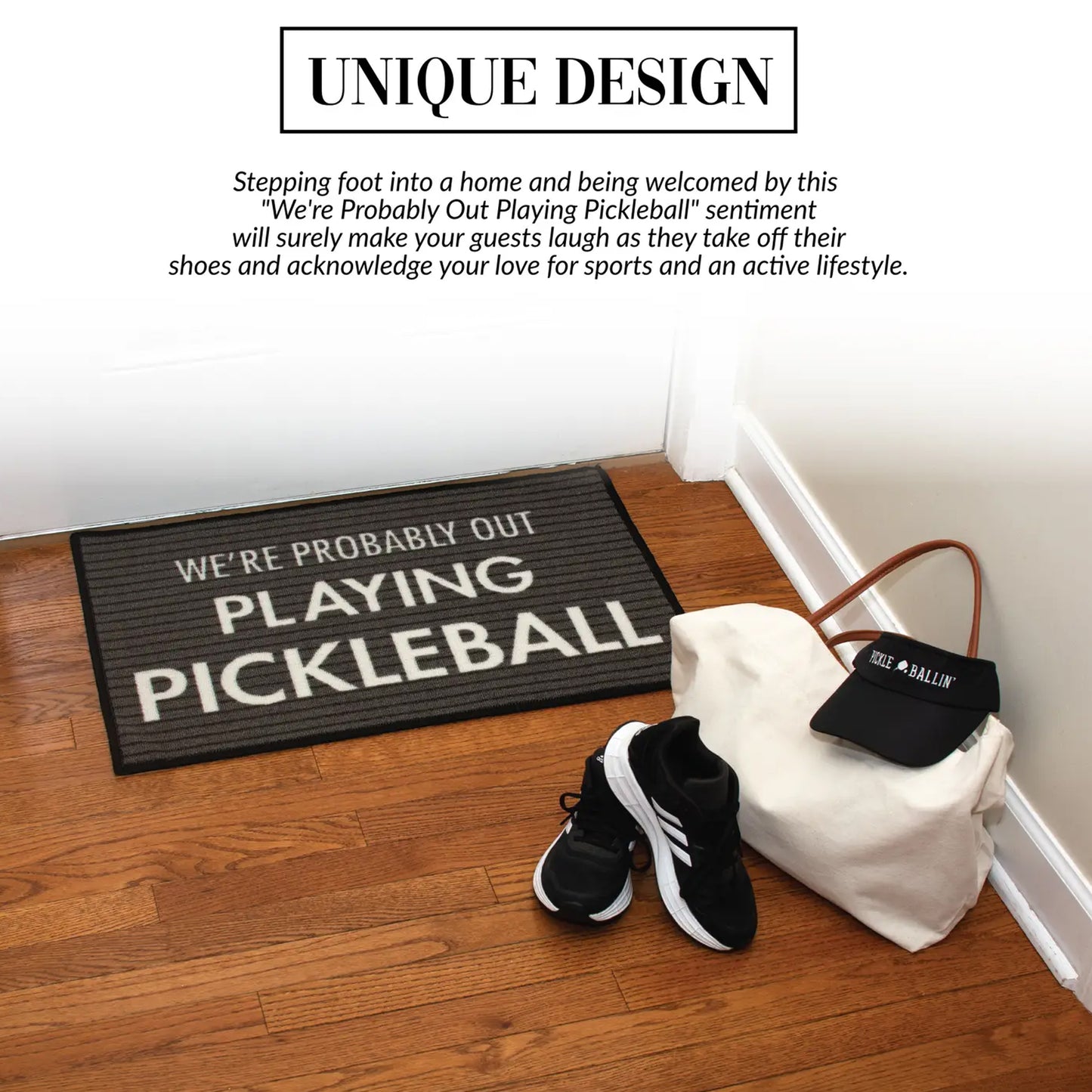 Pavilion Pickleball 27.5" x 17.75" Floor Mat available at The Good Life Boutique