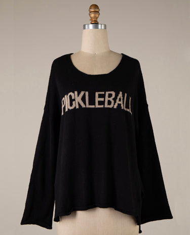 Miracle Sweater Pickleball Lightweight Soft Sweater Top - Black available at The Good Life Boutique