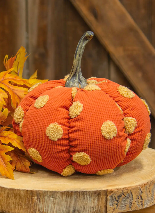Bright Ideas Orange Plush Polka Dot Pumpkin available at The Good Life Boutique