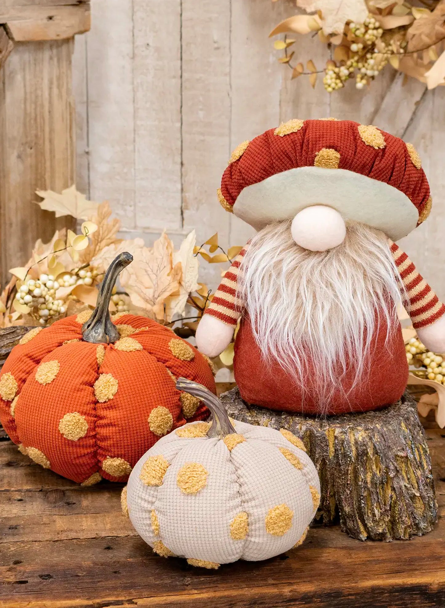 Bright Ideas Orange Plush Polka Dot Pumpkin available at The Good Life Boutique