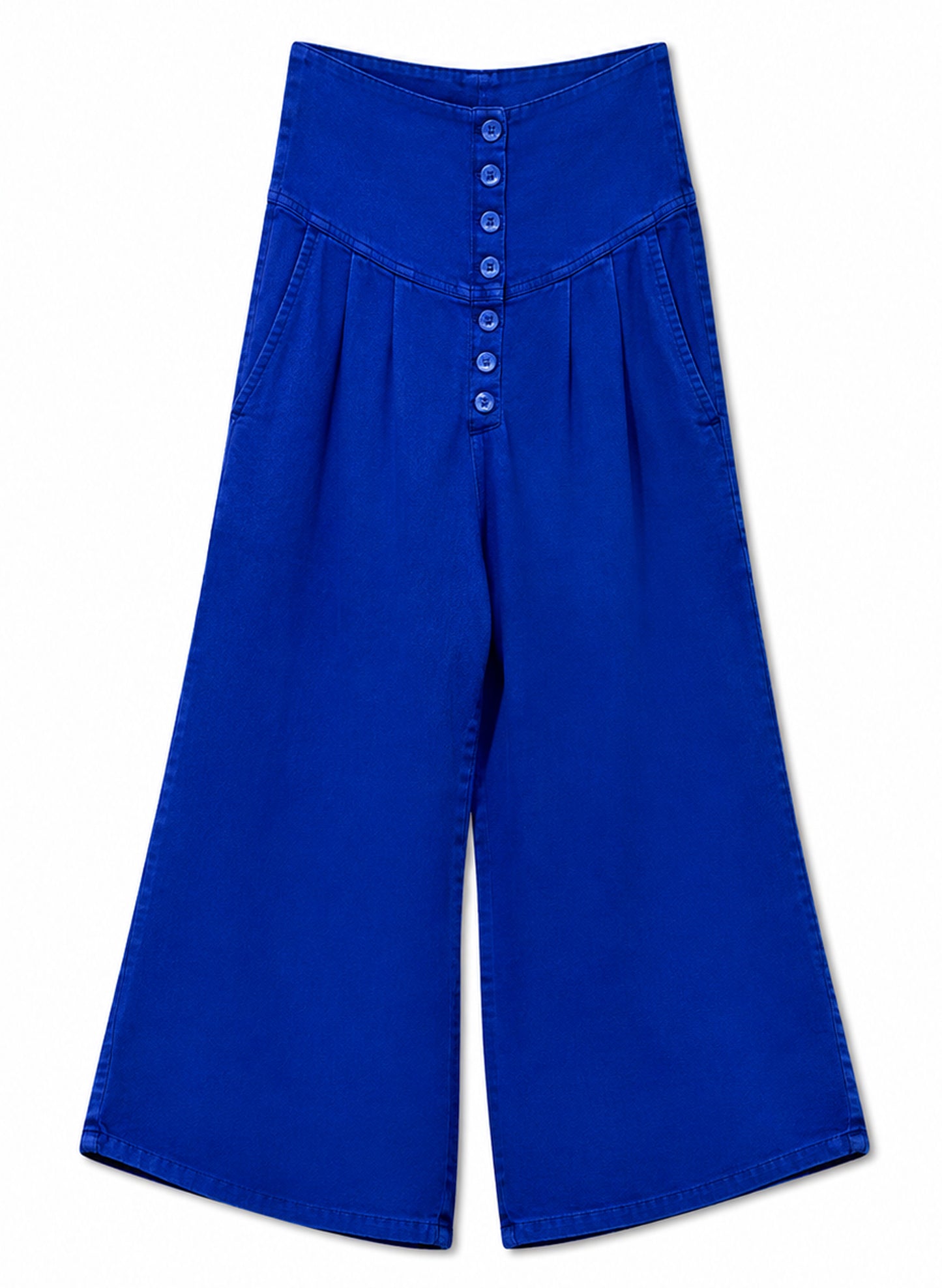 Pants - Pocket Buttons In Front - Real Blue
