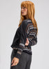 Zaket & Plover Zaket & Plover - Patterned Back Sweater - Charcoal available at The Good Life Boutique