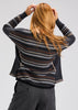 Zaket & Plover Zaket & Plover - Patterned Back Sweater - Charcoal available at The Good Life Boutique