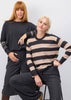 Zaket & Plover Zaket & Plover - Patterned Back Sweater - Charcoal available at The Good Life Boutique