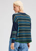 Zaket & Plover Zaket & Plover - Patterned Back Sweater - Dk Denim available at The Good Life Boutique