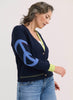 Zaket & Plover Zaket & Plover - Peace Please Cardi - Denim available at The Good Life Boutique