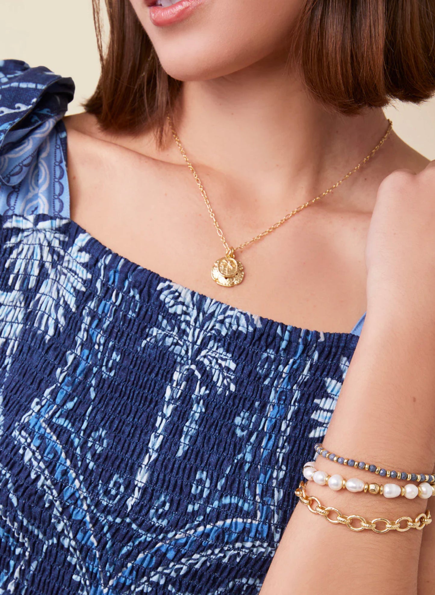 Spartina Pearl Stretch Bracelet 8mm Pearl available at The Good Life Boutique