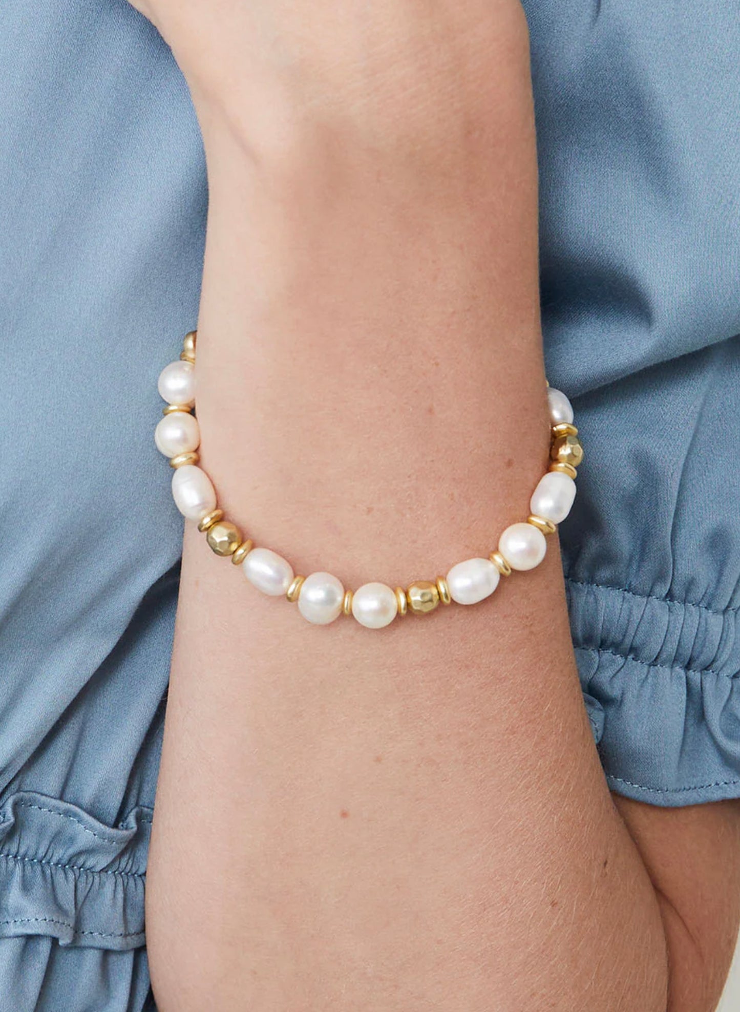 Spartina Pearl Stretch Bracelet 8mm Pearl available at The Good Life Boutique