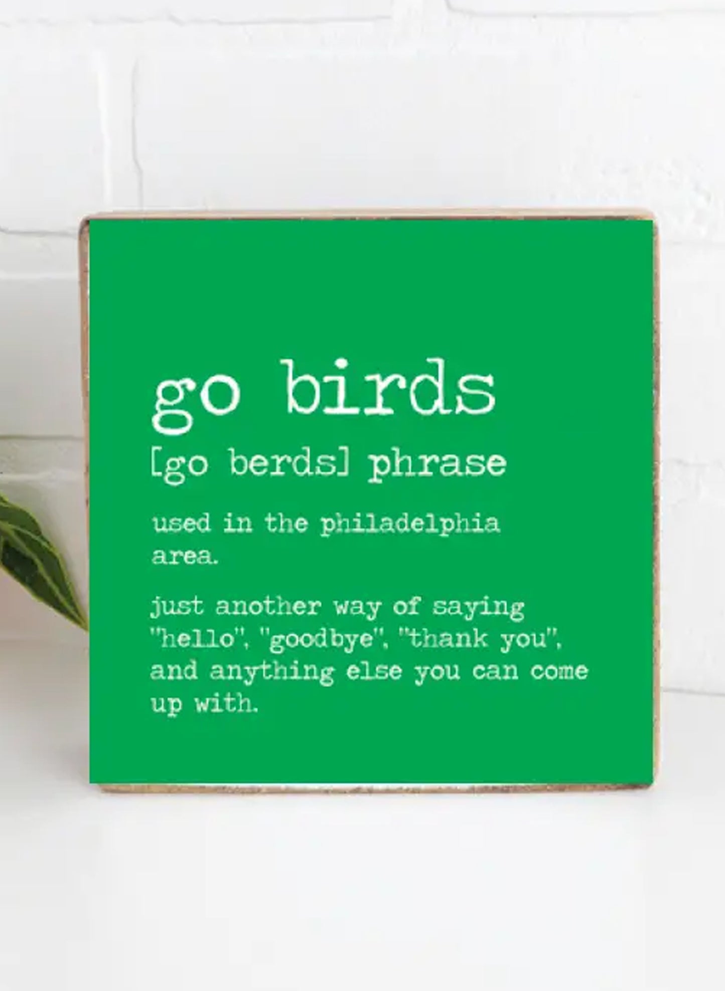 Philly Go Birds Definition Block Sign