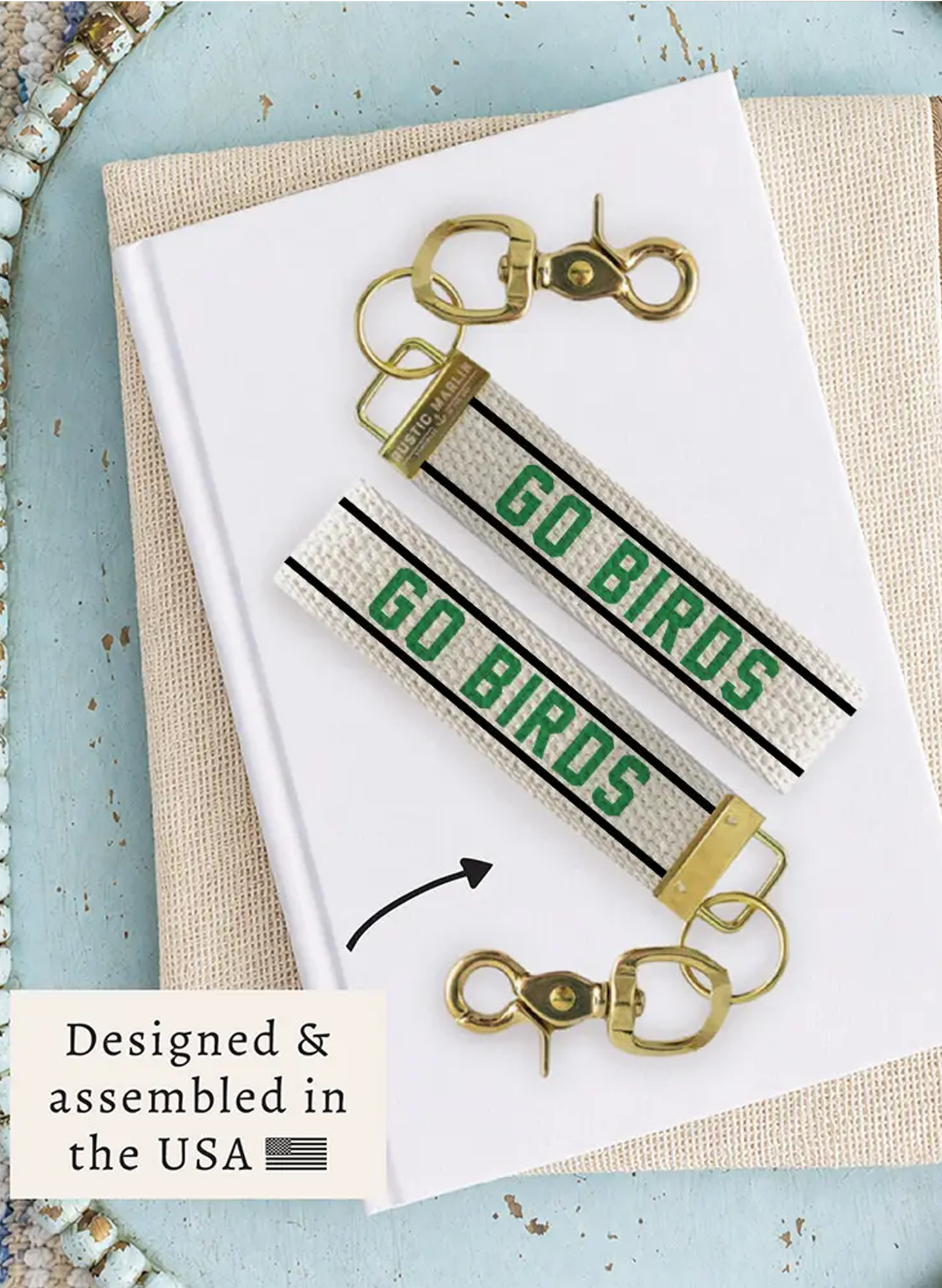 Philly Go Birds Striped Keychain