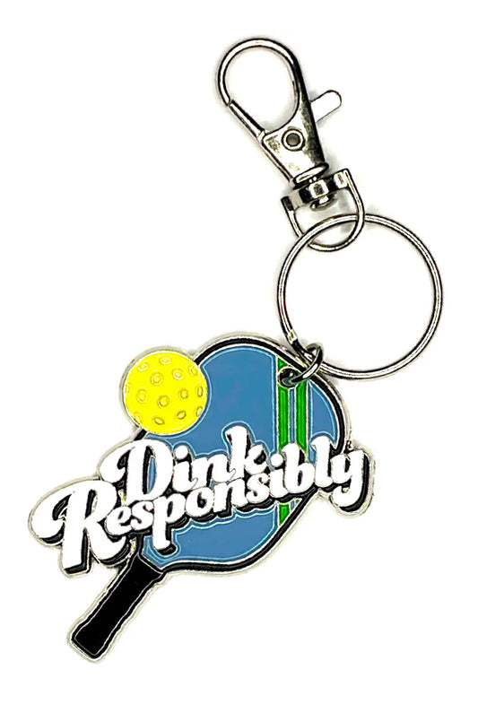 Dinky Dill Dink Responsibility Pickleball Enamel Keychain available at The Good Life Boutique