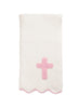 Mud Pie Pink Chenille Cross Blanket available at The Good Life Boutique