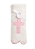 Mud Pie Pink Chenille Cross Blanket available at The Good Life Boutique