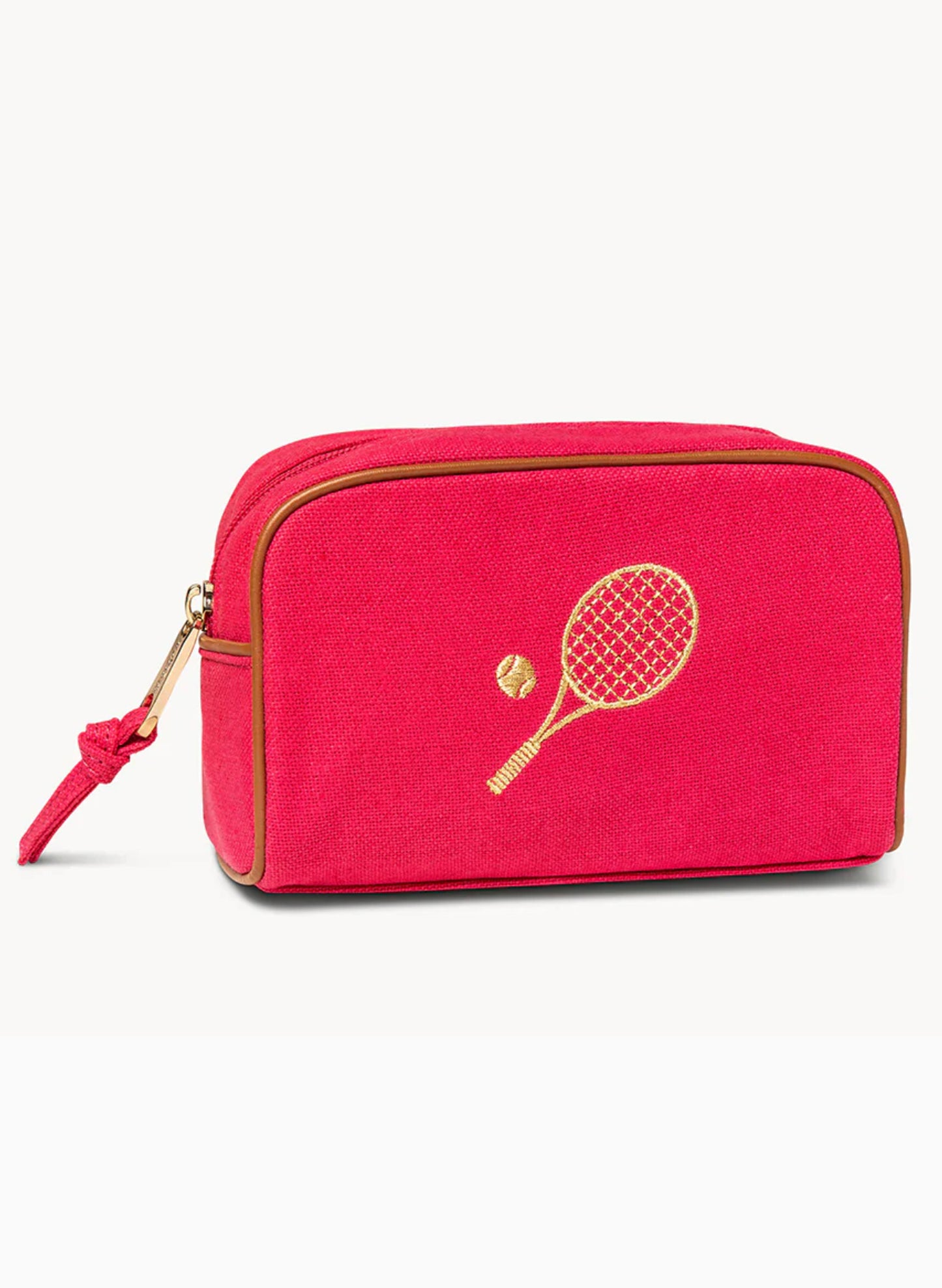 Spartina Pink Travel Pouch - Tennis Racket available at The Good Life Boutique