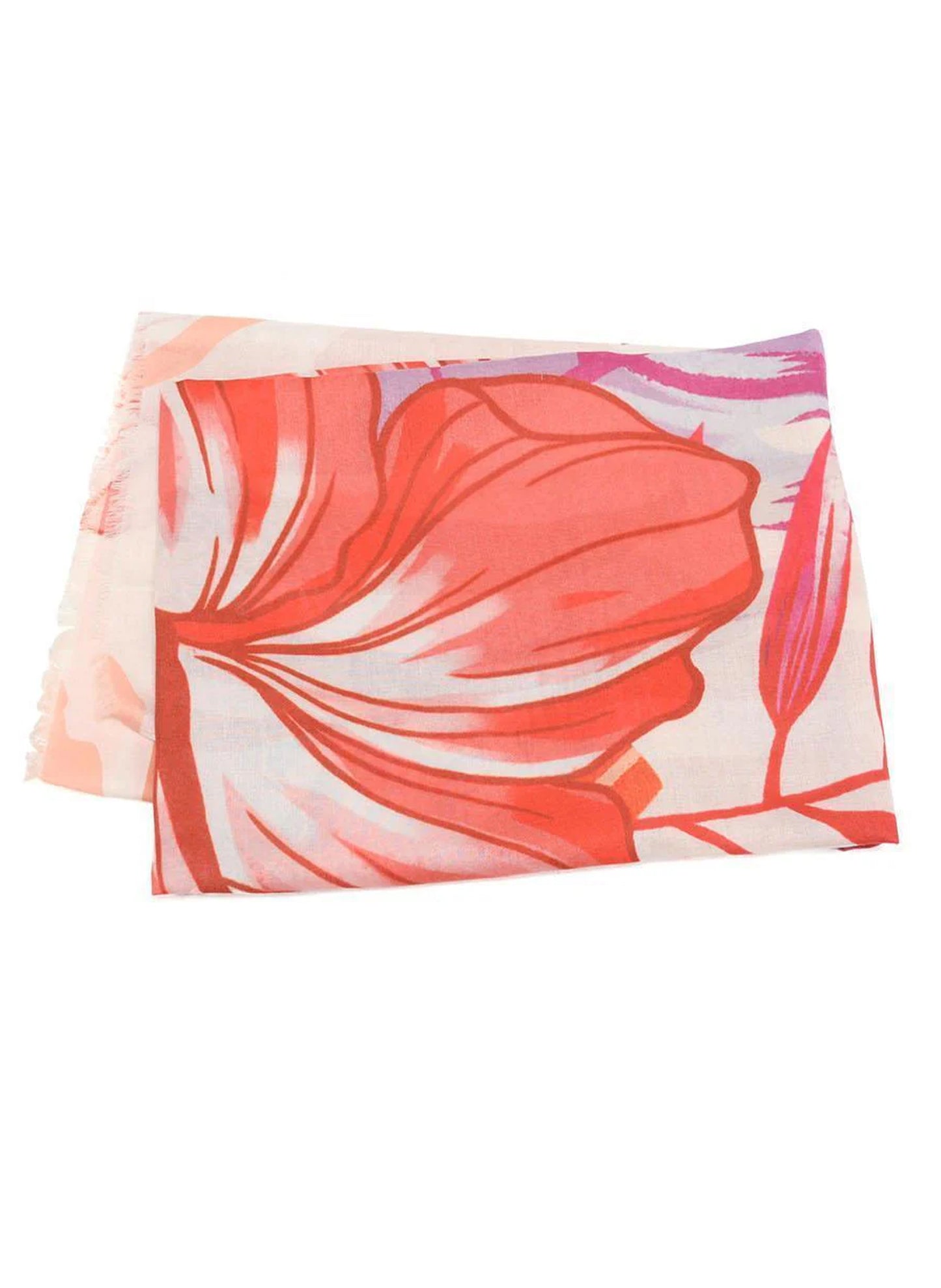 Joy Accessories Pink Tropical Hibiscus Scarf - 180X80 available at The Good Life Boutique