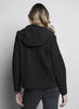 Picadilly Fashions Pleated Hooded Jacket - Black available at The Good Life Boutique