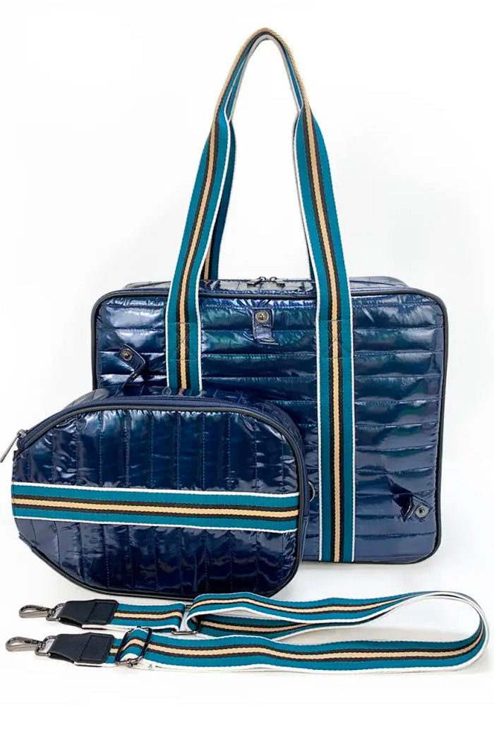 Dinky Dill Puffer Style Pickleball Carry All Case XL - Custom Blue available at The Good Life Boutique