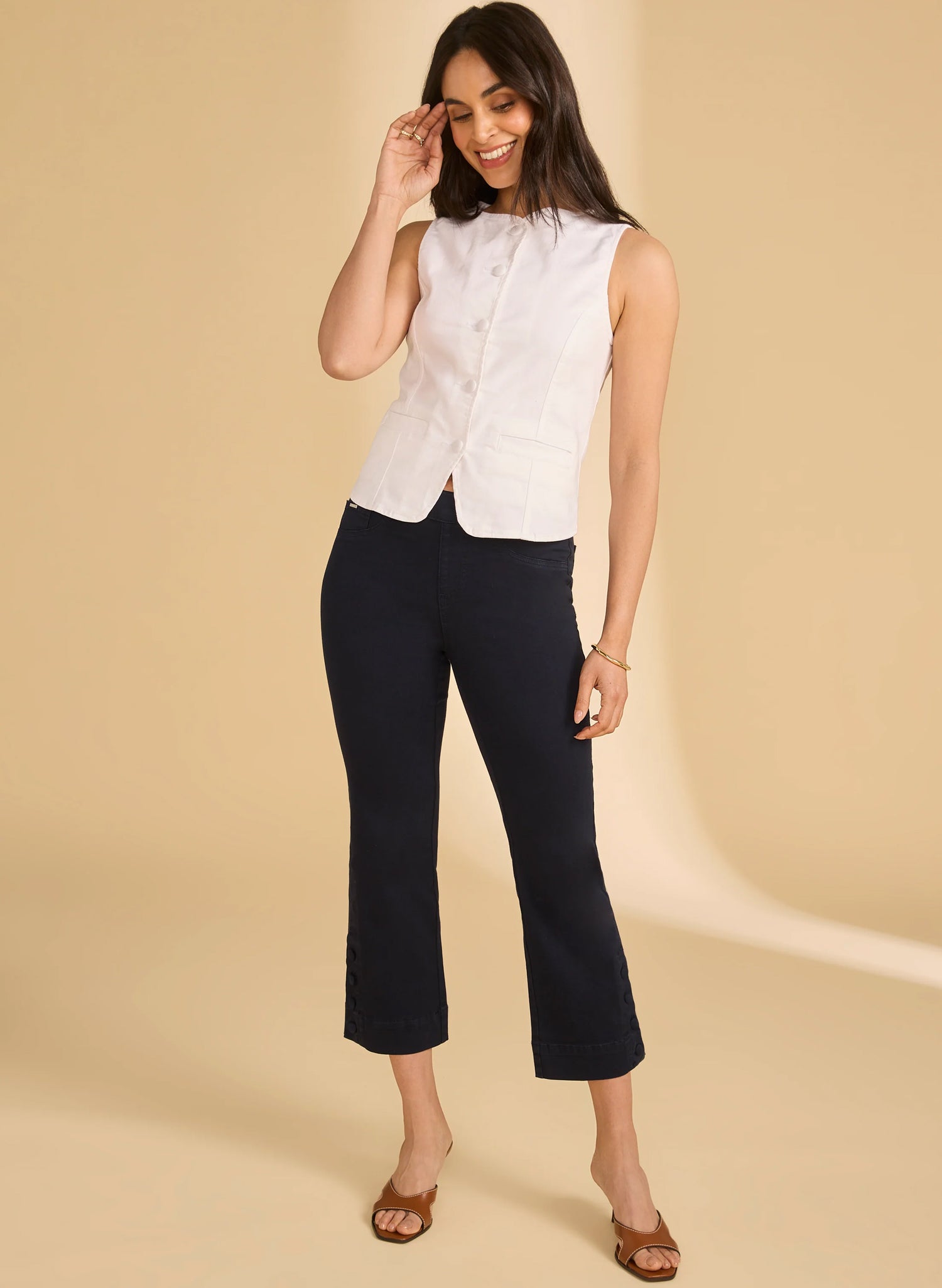 Pull-On Boot Crop Denim, Navy