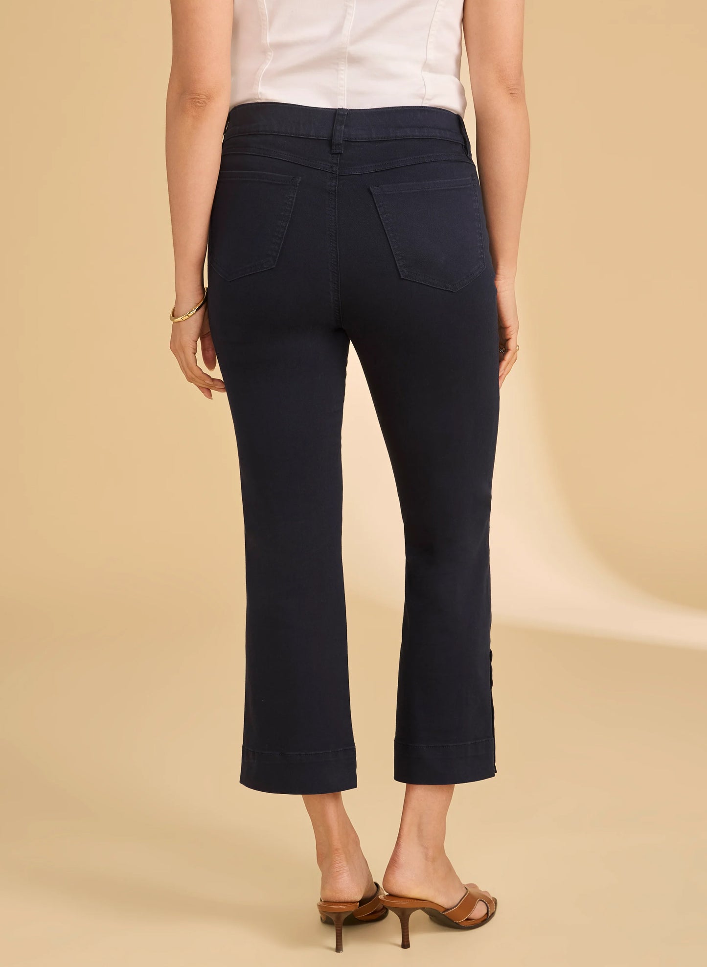 French Dressing FDJ Pull-On Boot Crop Pants - Navy available at The Good Life Boutique