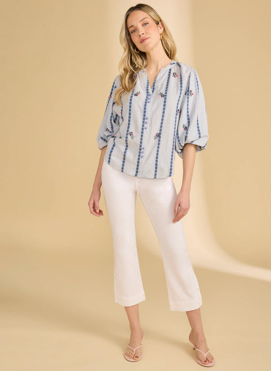 French Dressing FDJ FDJ Pull - On Boot Crop Pants - White available at The Good Life Boutique