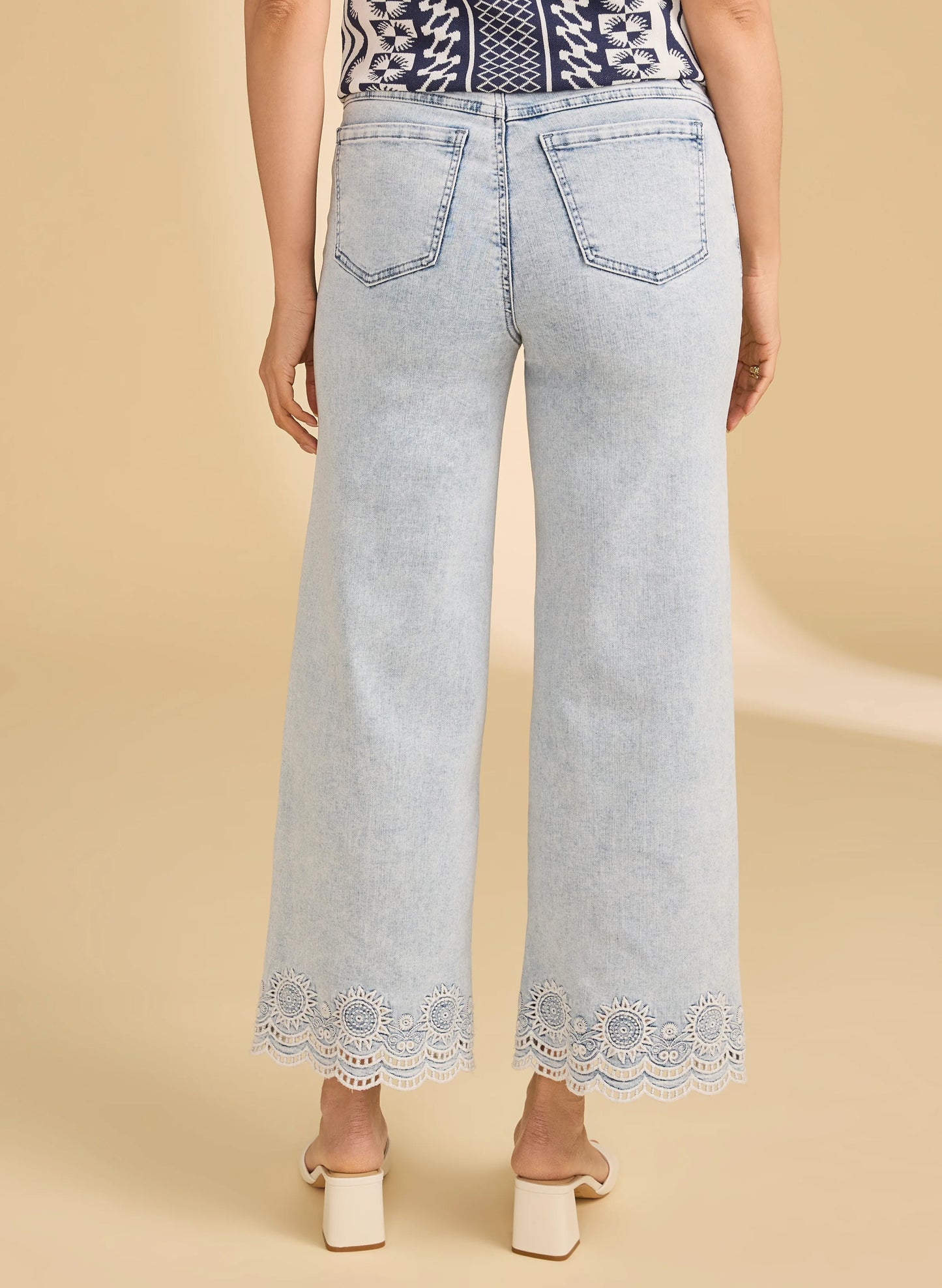 French Dressing FDJ Pull-On Wide Ankle Pant - Light Med available at The Good Life Boutique