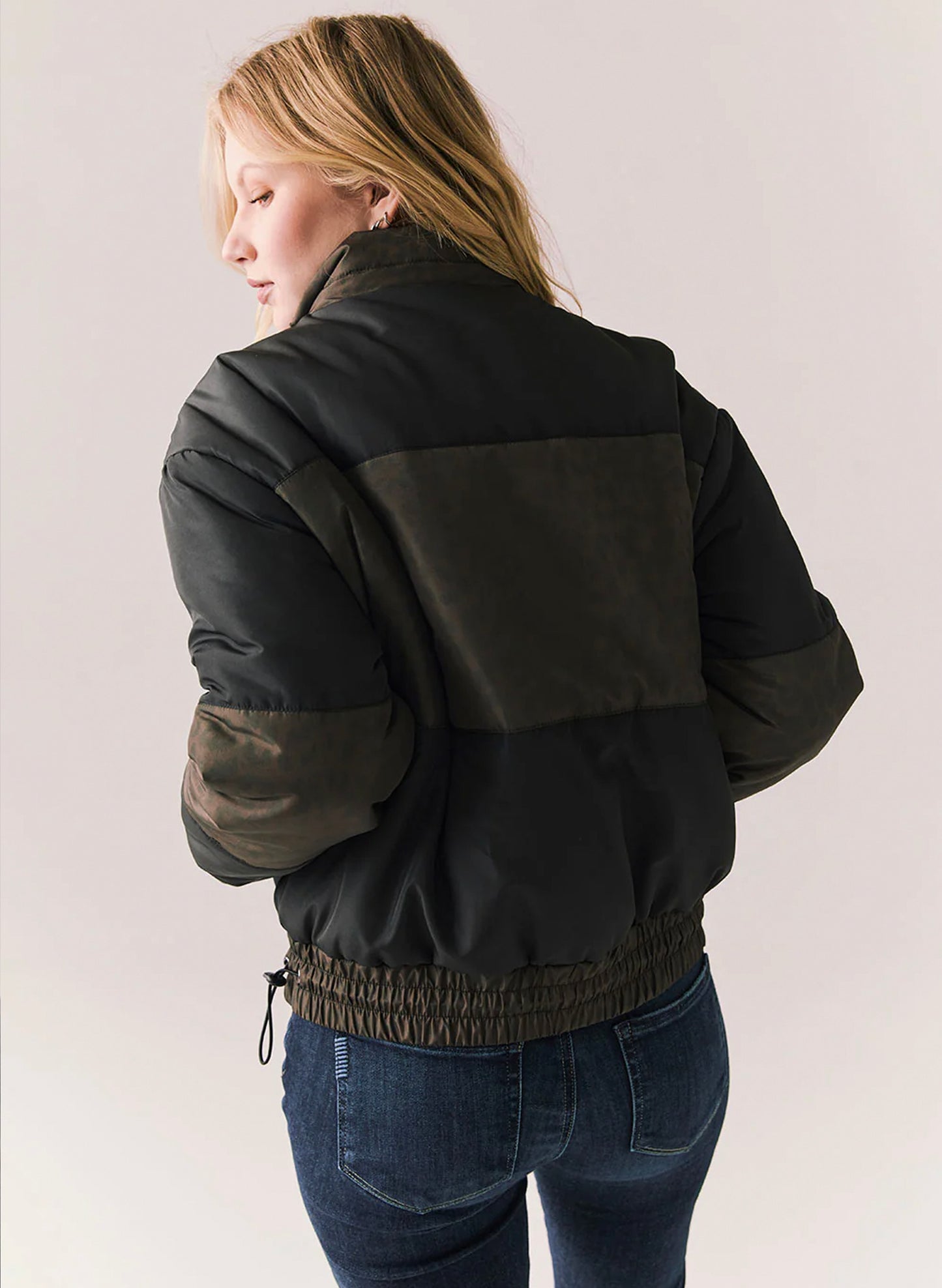 Chaser Quilted Outerwear Whistlerrr Puffer Jacket - Leopard Love & True Black available at The Good Life Boutique