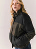 Chaser Quilted Outerwear Whistlerrr Puffer Jacket - Leopard Love & True Black available at The Good Life Boutique