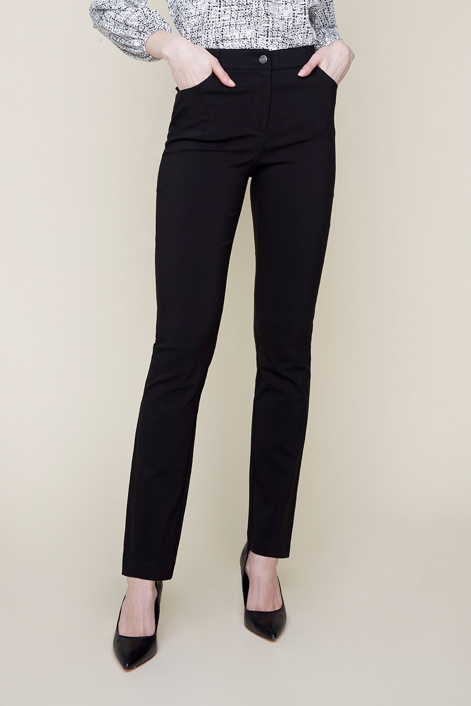 Renuar Collection Renuar - Woven Pant - Black available at The Good Life Boutique