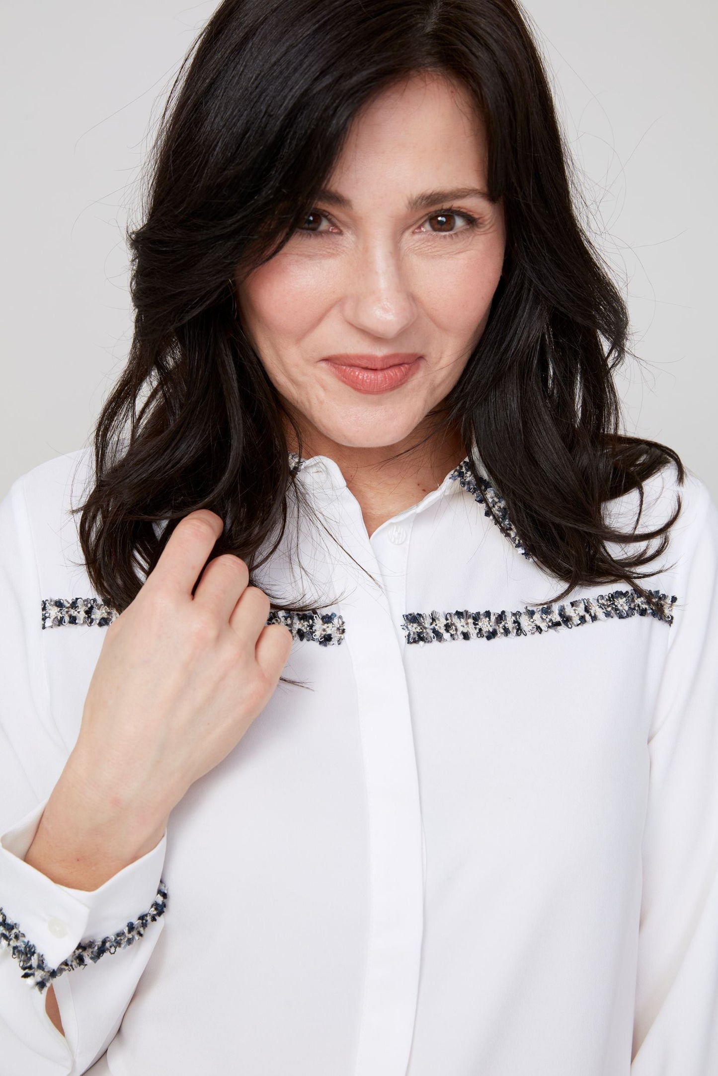 Renuar Collection Renuar - Woven Blouse - Creme available at The Good Life Boutique