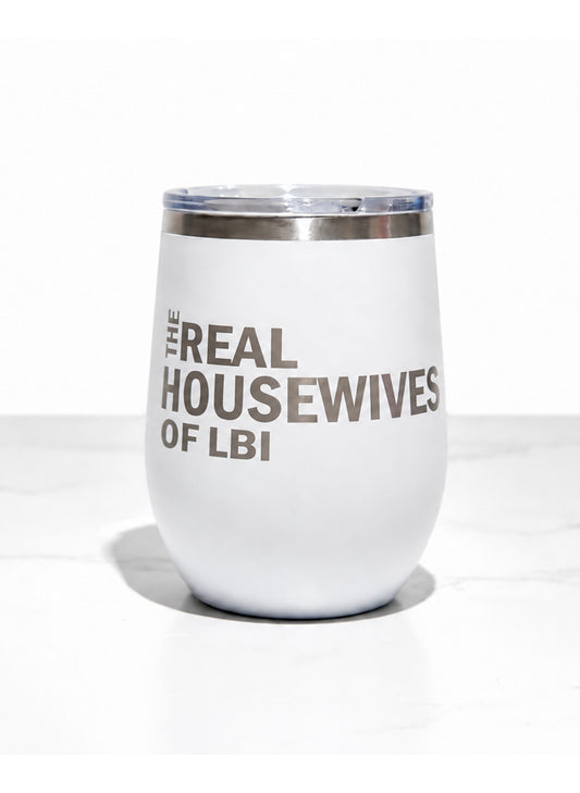Good Judy's Print Shop Real Housewives Of LBI Polar Camel Wine Tumbler - White available at The Good Life Boutique
