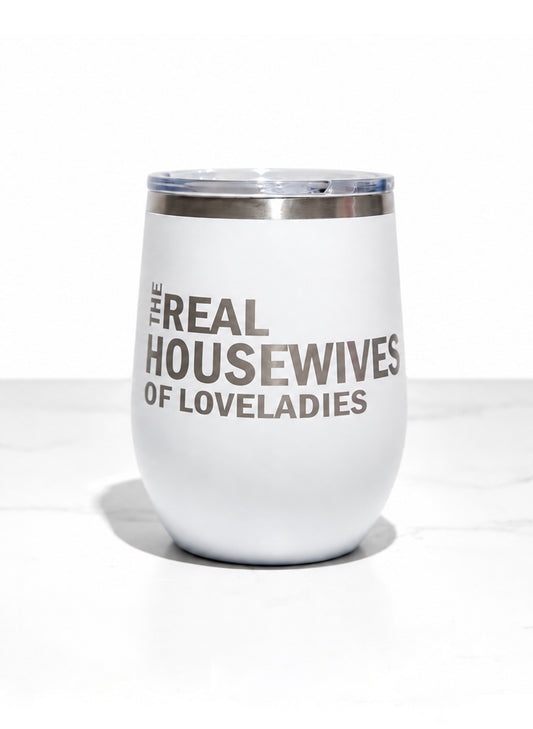 Good Judy's Print Shop Real Housewives Of Loveladies Polar Camel Wine Tumbler - White available at The Good Life Boutique