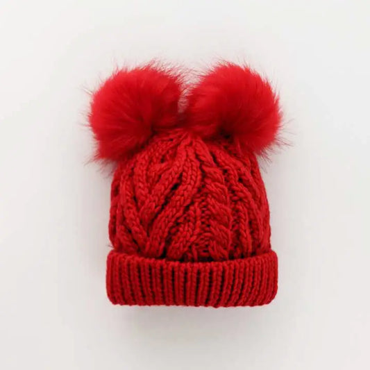 Huggalugs Red Fluffer Hat available at The Good Life Boutique