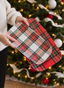 Red and White Plaid Stacking Melamine Tray - Set of 2
