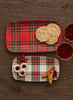 Red and White Plaid Stacking Melamine Tray - Set of 2