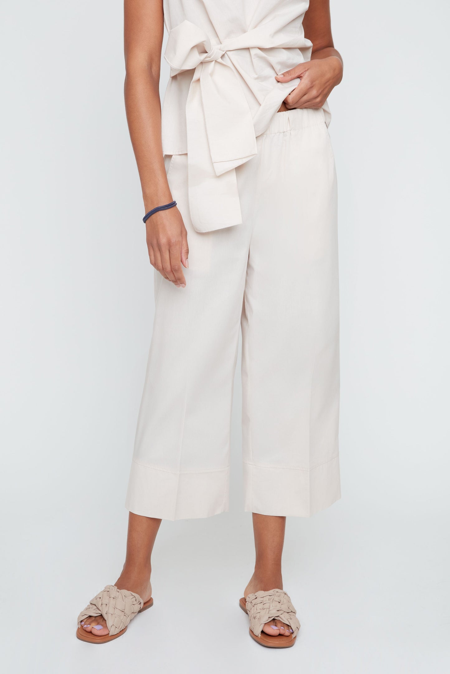 Renuar Collection Renuar - Woven Pant - Oyster available at The Good Life Boutique