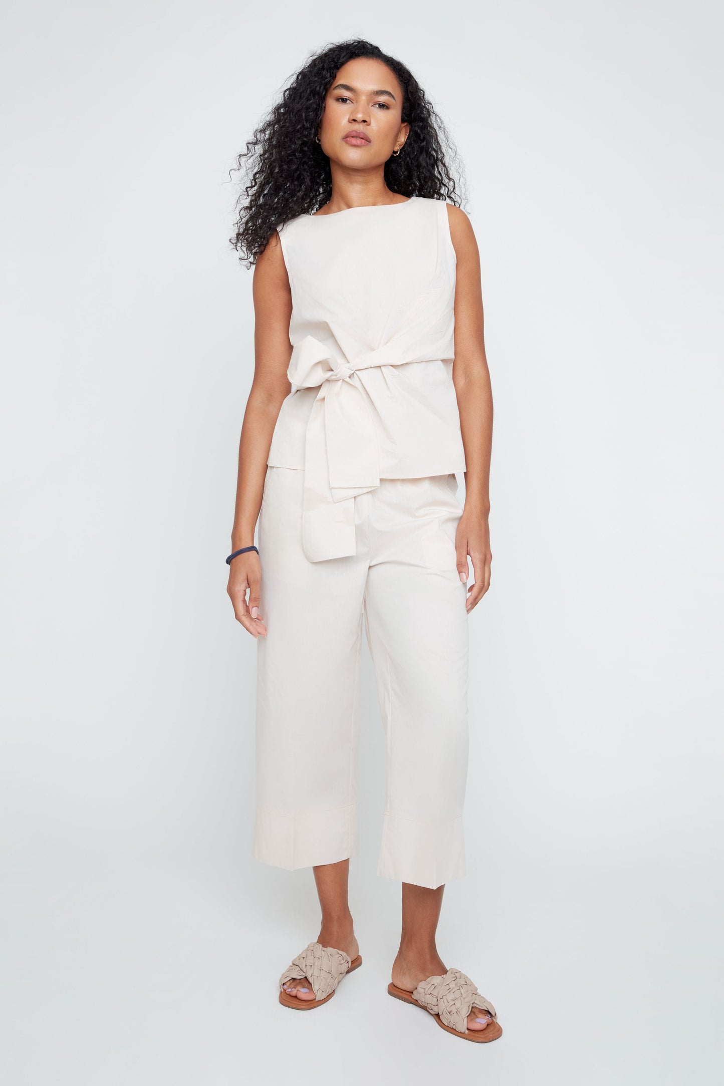 Renuar Collection Renuar - Woven Pant - Oyster available at The Good Life Boutique