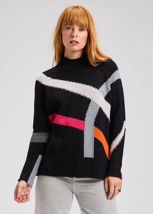 Zaket & Plover Zaket & Plover - Road Map Sweater - Black available at The Good Life Boutique