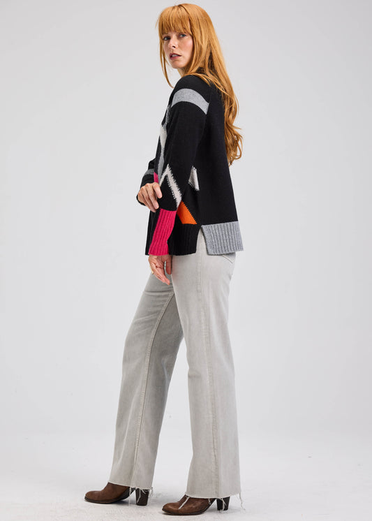 Zaket & Plover Zaket & Plover - Road Map Sweater - Black available at The Good Life Boutique