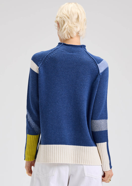 Zaket & Plover Zaket & Plover - Road Map Sweater - Denim available at The Good Life Boutique