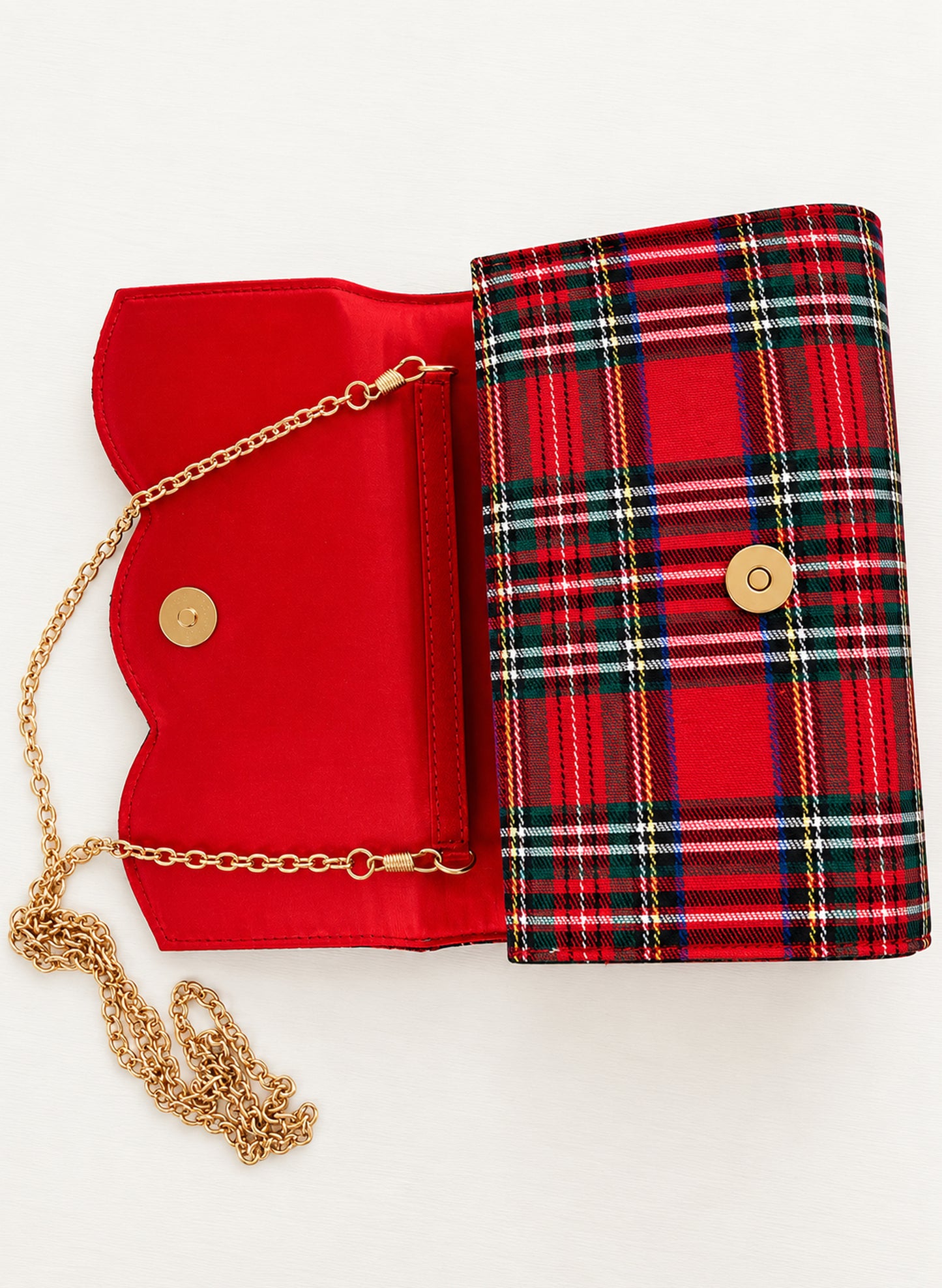 Ruby Scalloped - Red Plaid Clutch