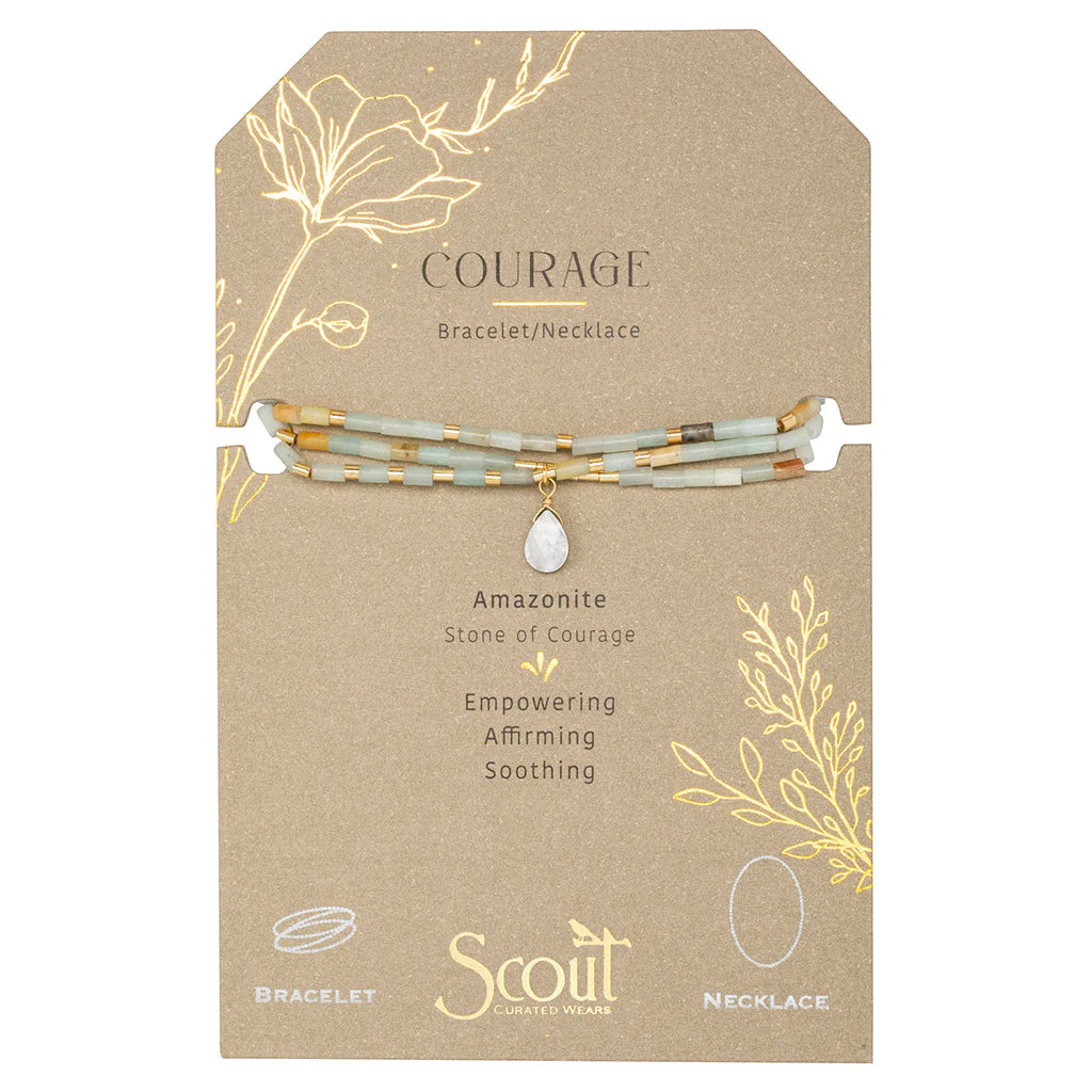 Scout Curated Wears Teardrop Stone Wrap Amazonite/Howlite//Gold - Stone of Courage available at The Good Life Boutique