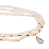 Scout Curated Wears Teardrop Stone Wrap Rose Quartz/Labradorite/Gold - Stone Of Love available at The Good Life Boutique