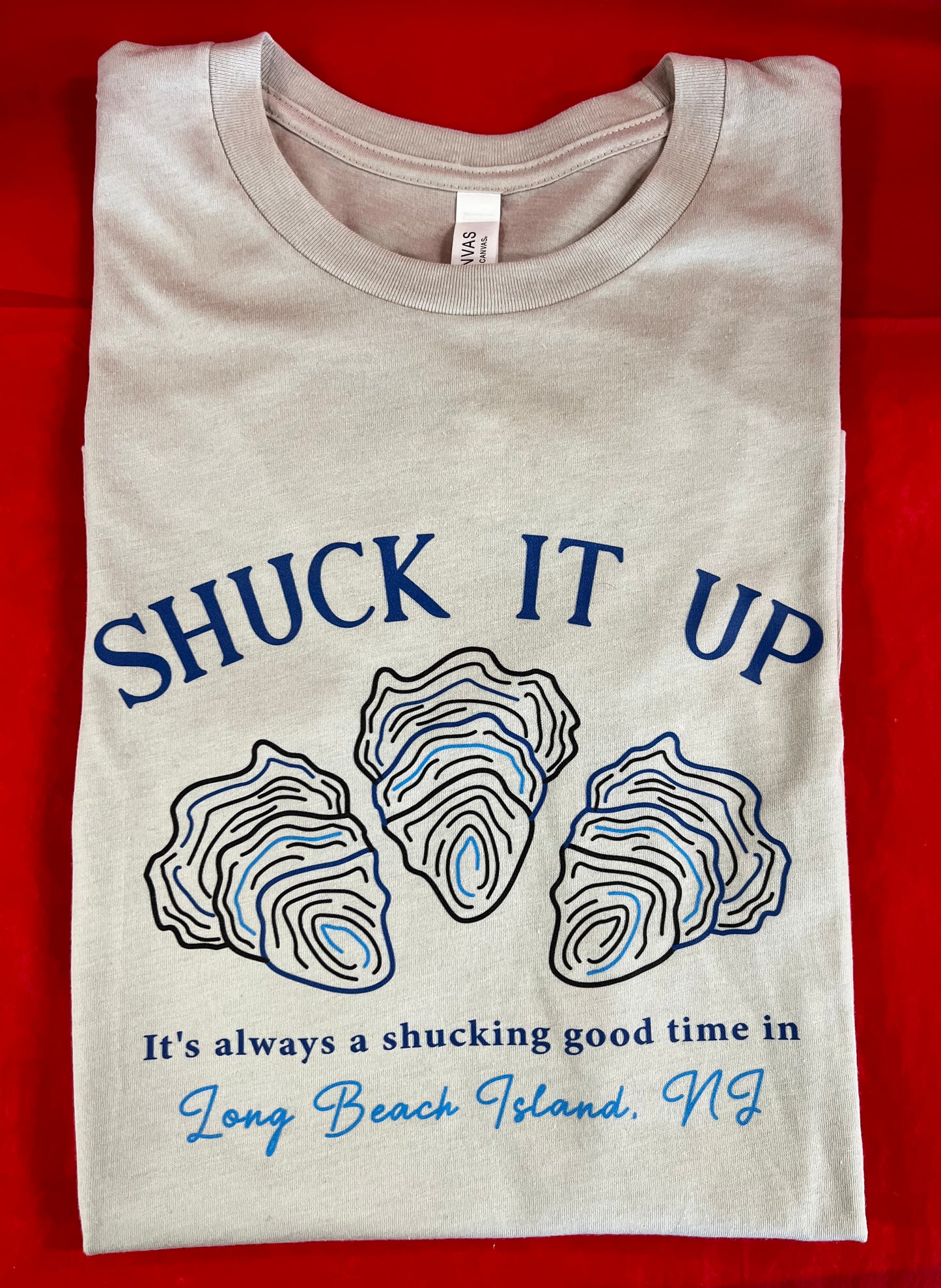 Shuck It Up LBI T-Shirt - Heather Dust