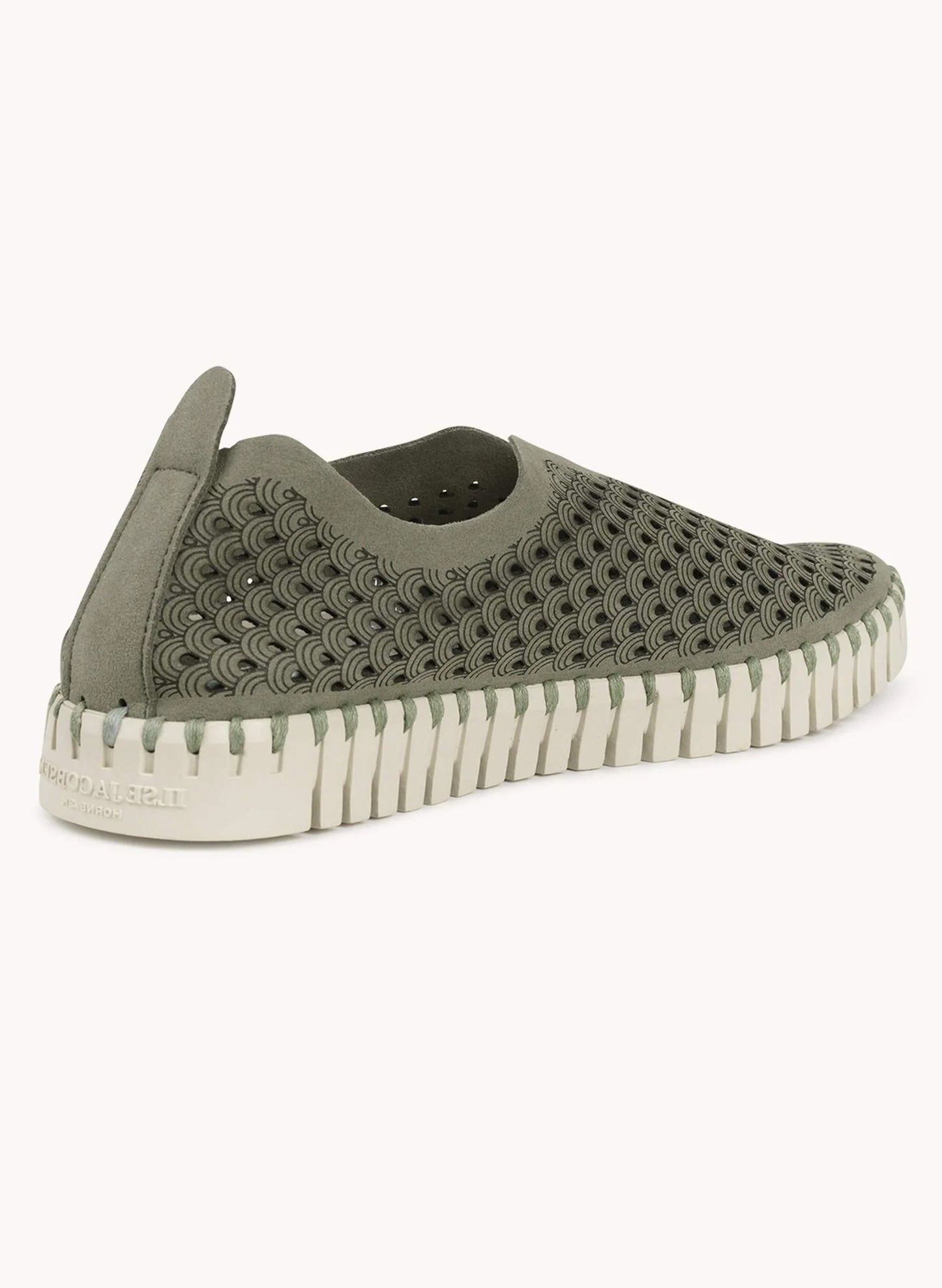 Lines of Denmark Ilse Jacobsen Tulip Slip-On With White Sole - Army available at The Good Life Boutique