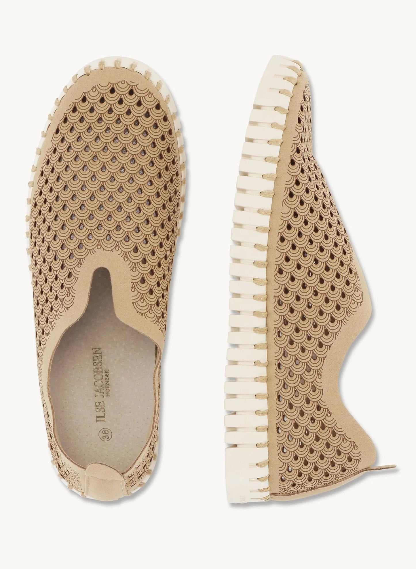 Ilse Jacobsen Tulip Slip-on with White Sole - Latte