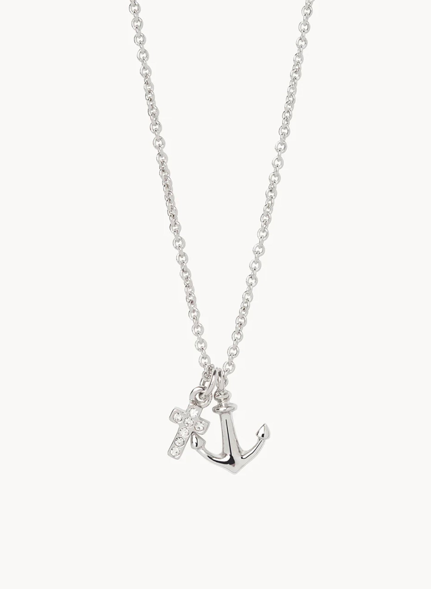 Spartina SLV Necklace 18" It Is Well/Cross Anchor available at The Good Life Boutique