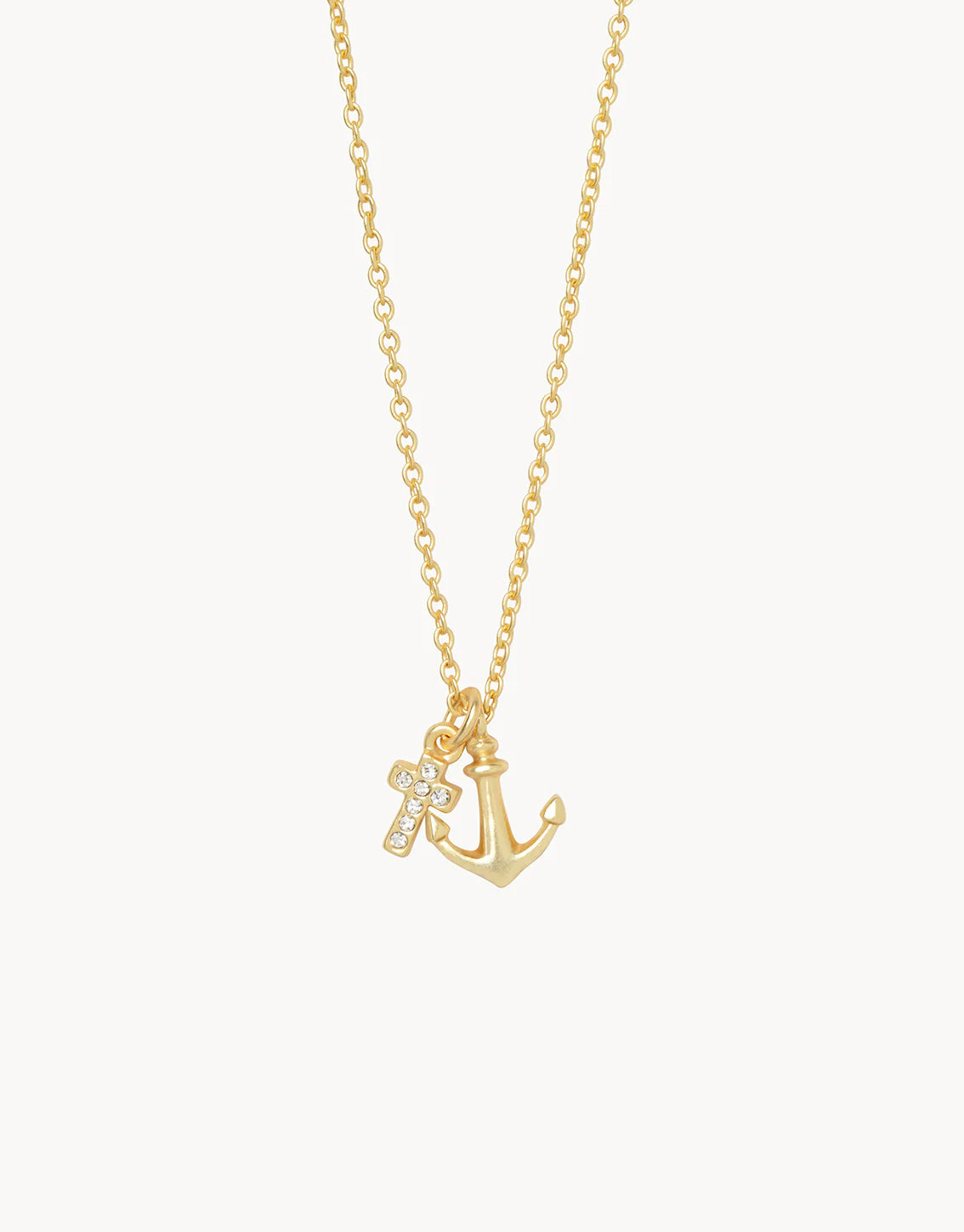 SLV Necklace 18" It Is Well/Cross Anchor