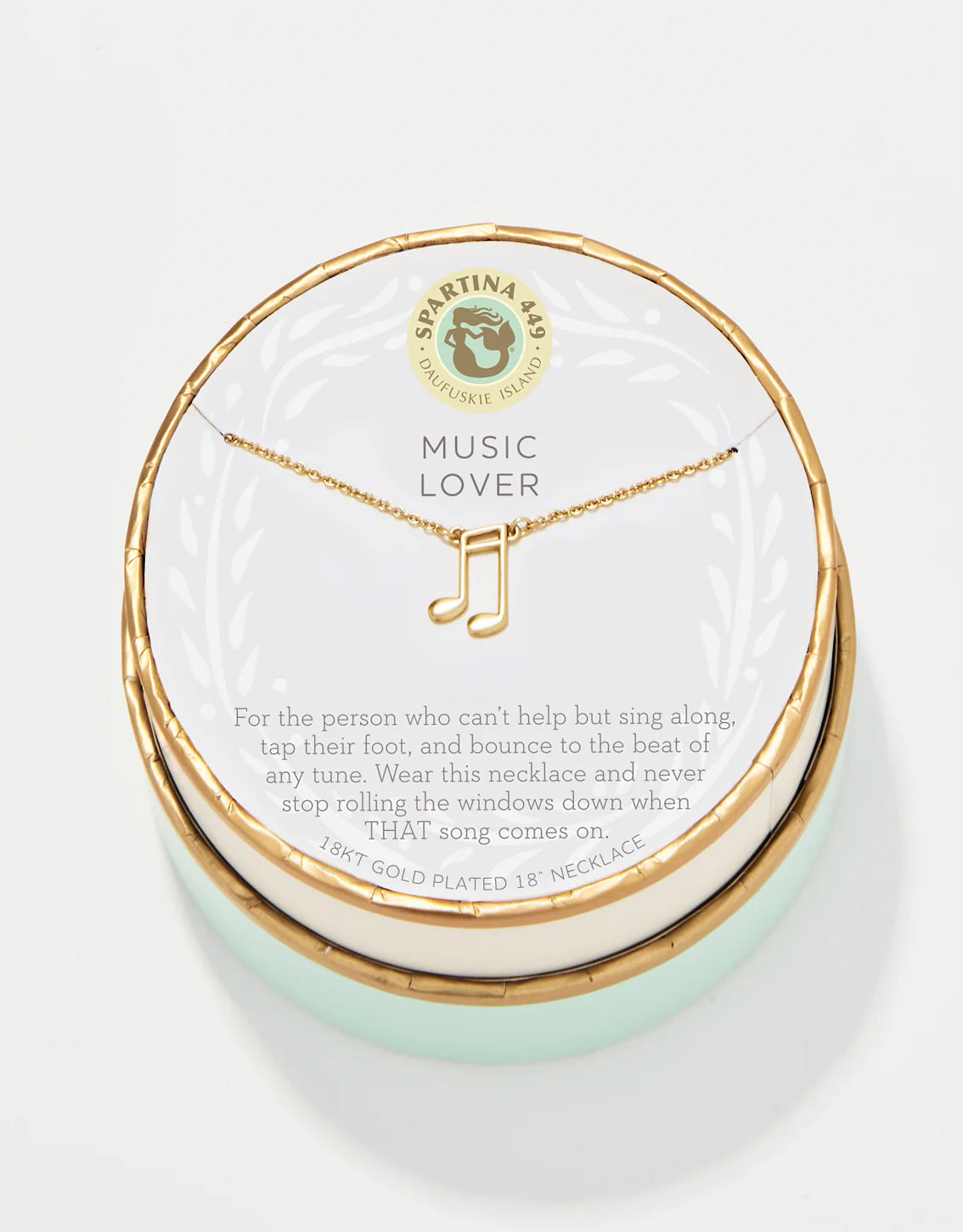 Spartina SLV Necklace 18" Music Lover/Note available at The Good Life Boutique